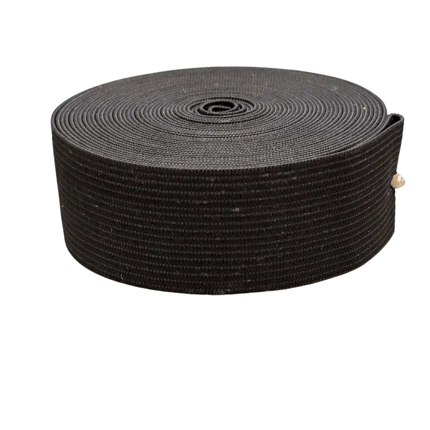 A roll of elastic that is 2 inches wide and is black