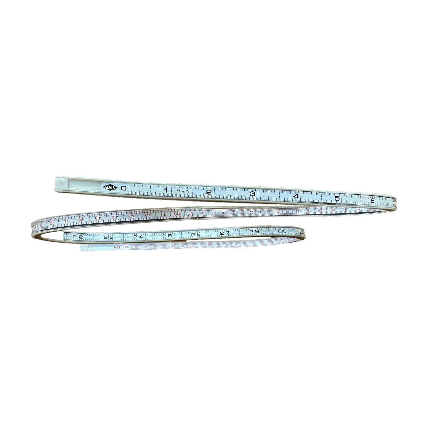 An aluminum flexilble ruler 40 inches long for measuring sewing pattern curves