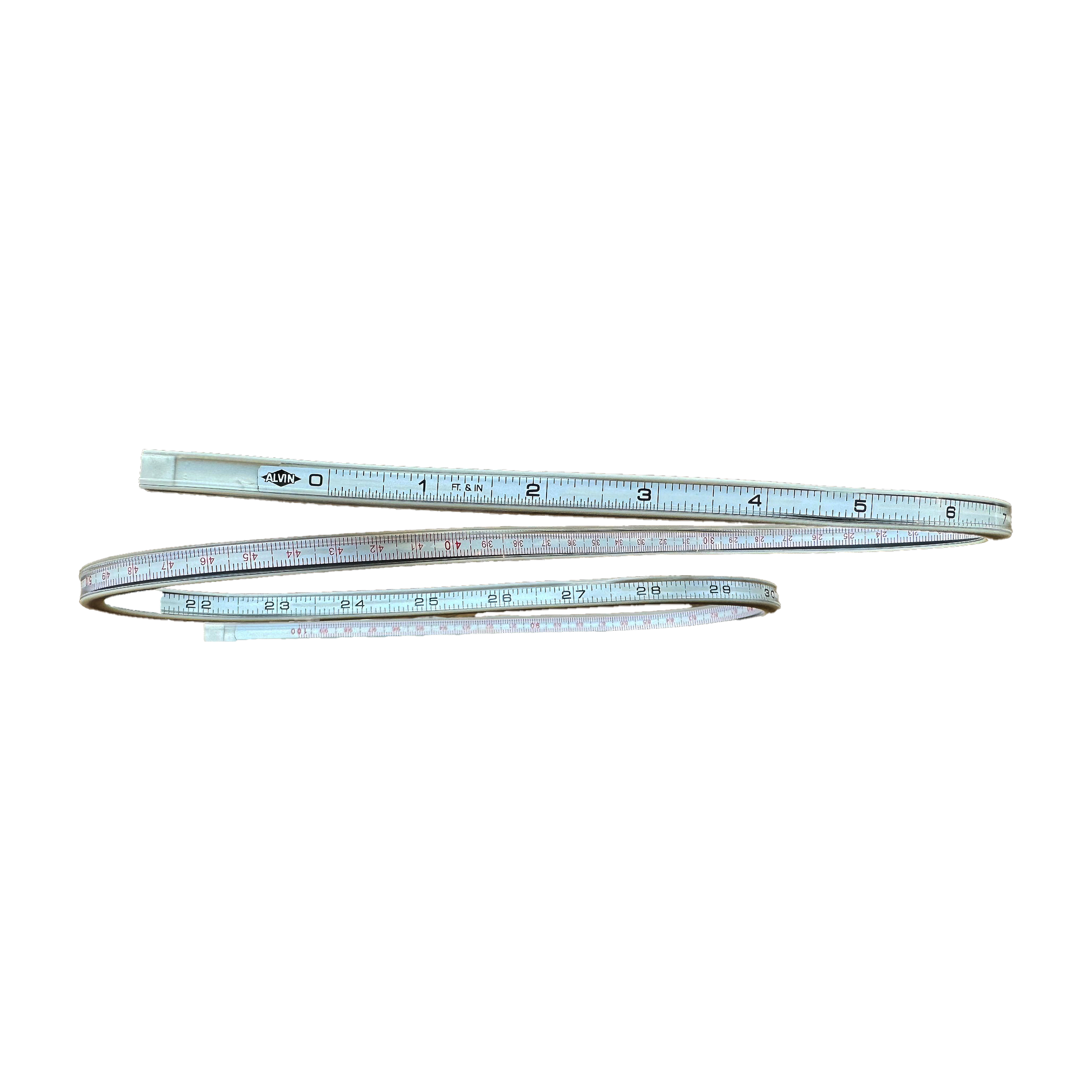 An aluminum flexilble ruler 40 inches long for measuring sewing pattern curves