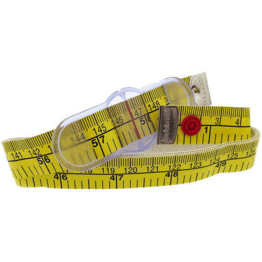 a soft flexible sewing tape measure that is yellow with black markings for inches and centimeters