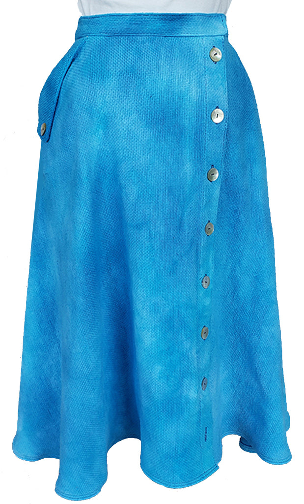 Flared Skirt with Asymmetrical Button Front by D'Ann Artis