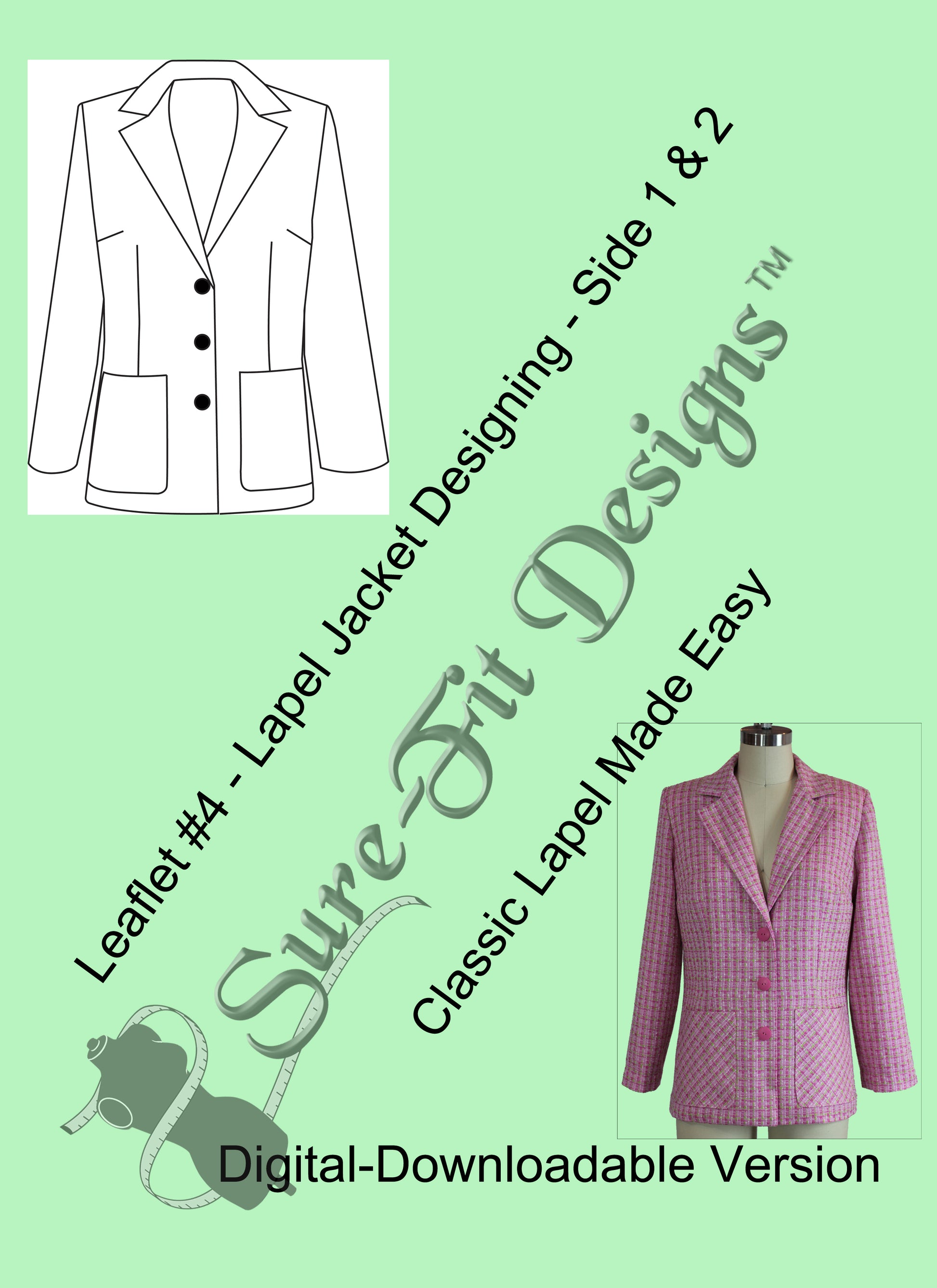 A pattern for how to make a jacket printed on green paper
