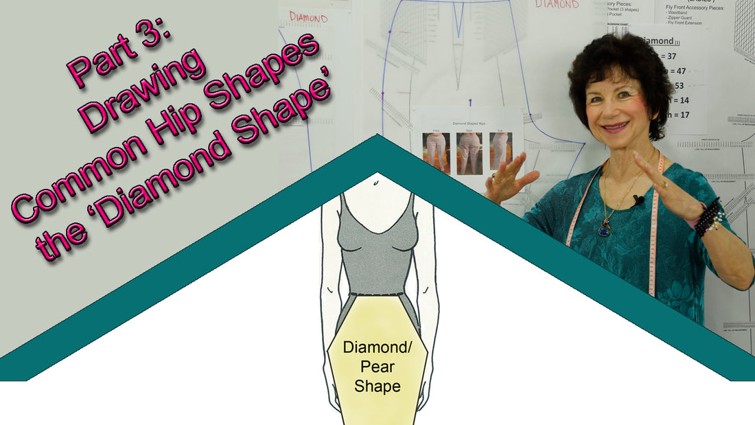 Diamond Shape Hips Pants Pattern Drawing – Part 3 by Sure-Fit Designs™