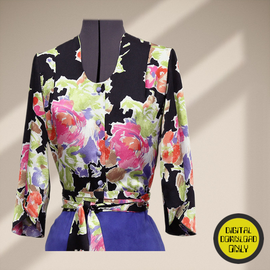 Angel Sleeve Blouse with 'S' Curved Neckline