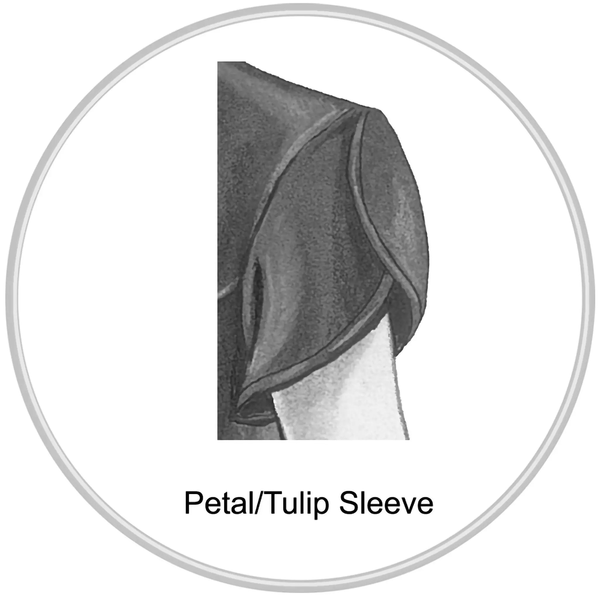 Illustration of a petal/tulip sleeve design on a white background