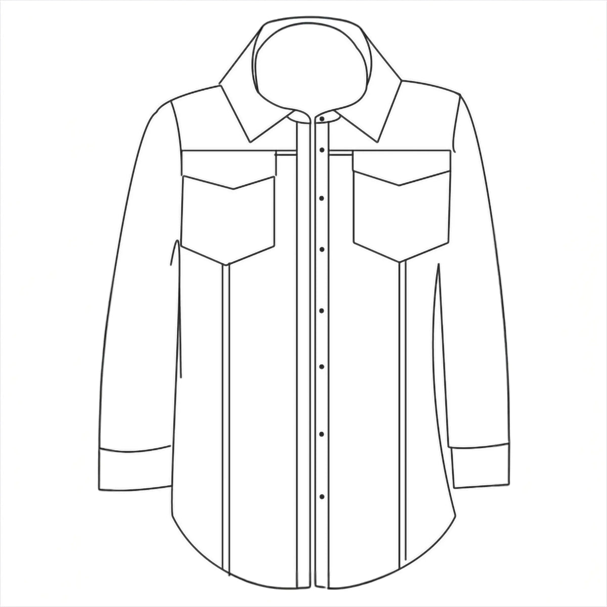 Denim jacket line drawing