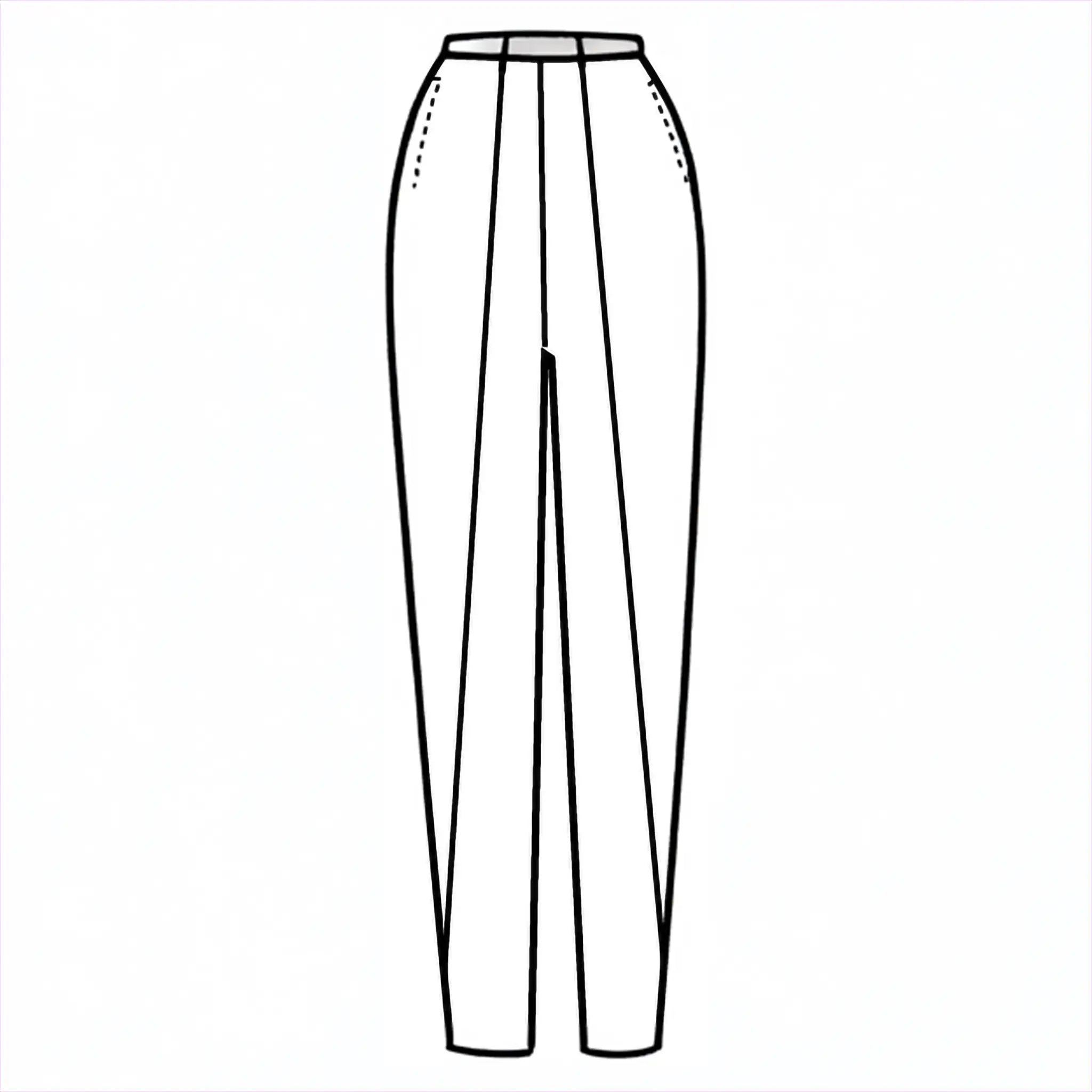 A line drawing of pants