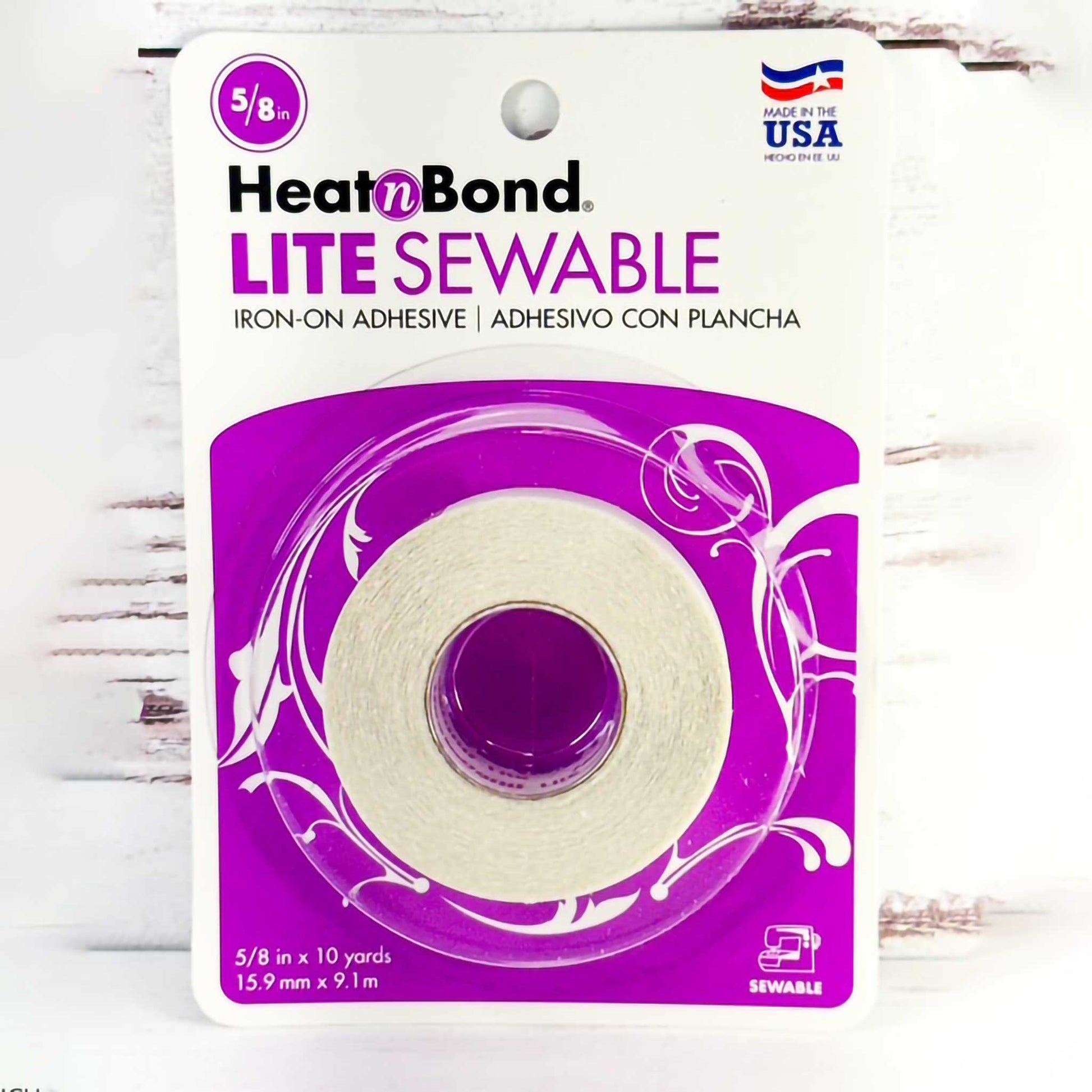 A package of HeatnBond Lite Sewable iron on adhesive