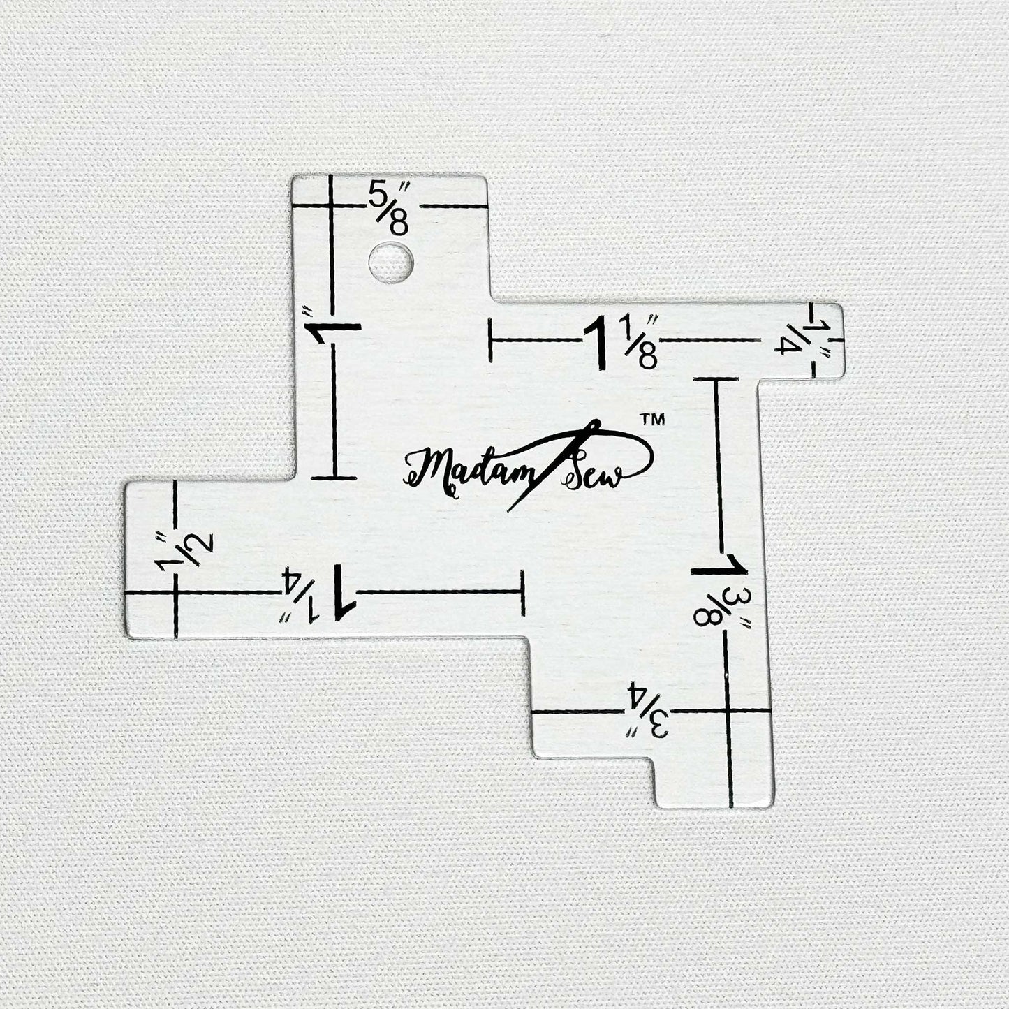 Measurement tool with dimensions on a white background