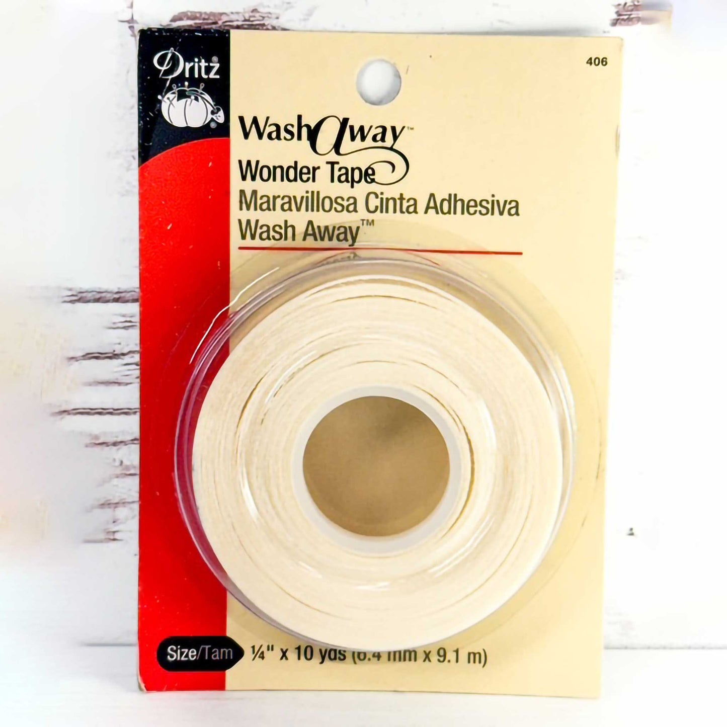 Dritz Wash Away Wonder Tape packaging on a white background