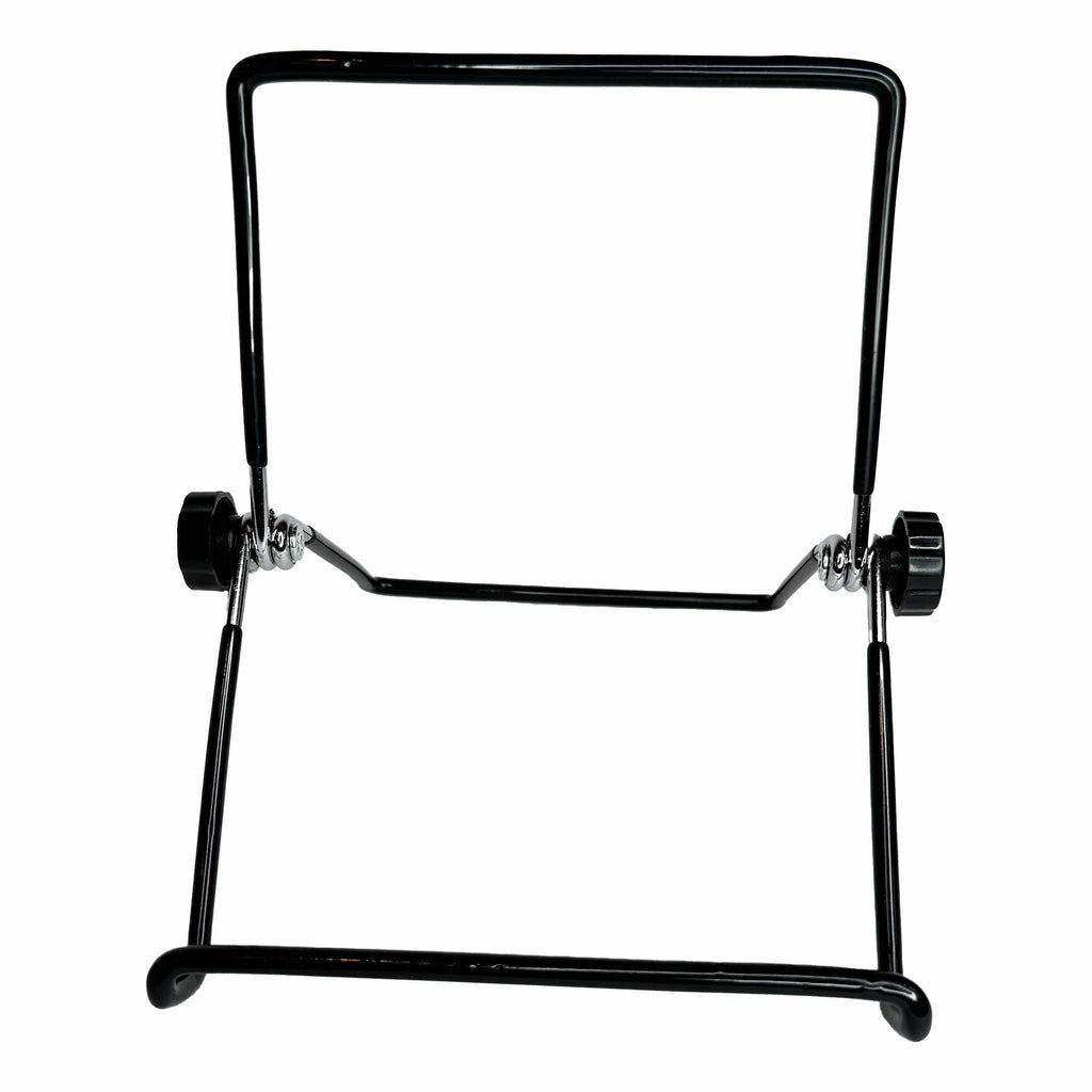 Black metal stand on a white background