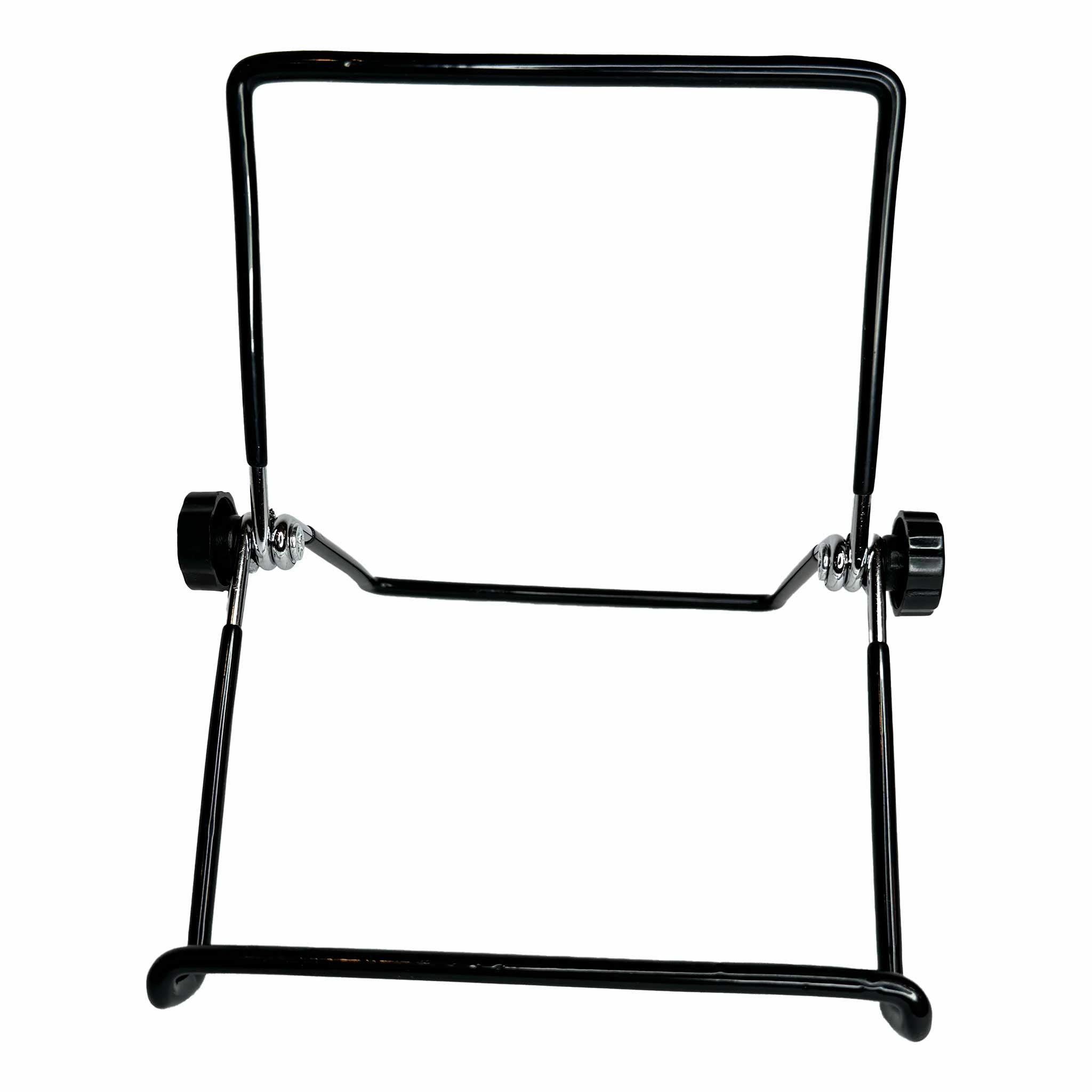 Black metal stand on a white background